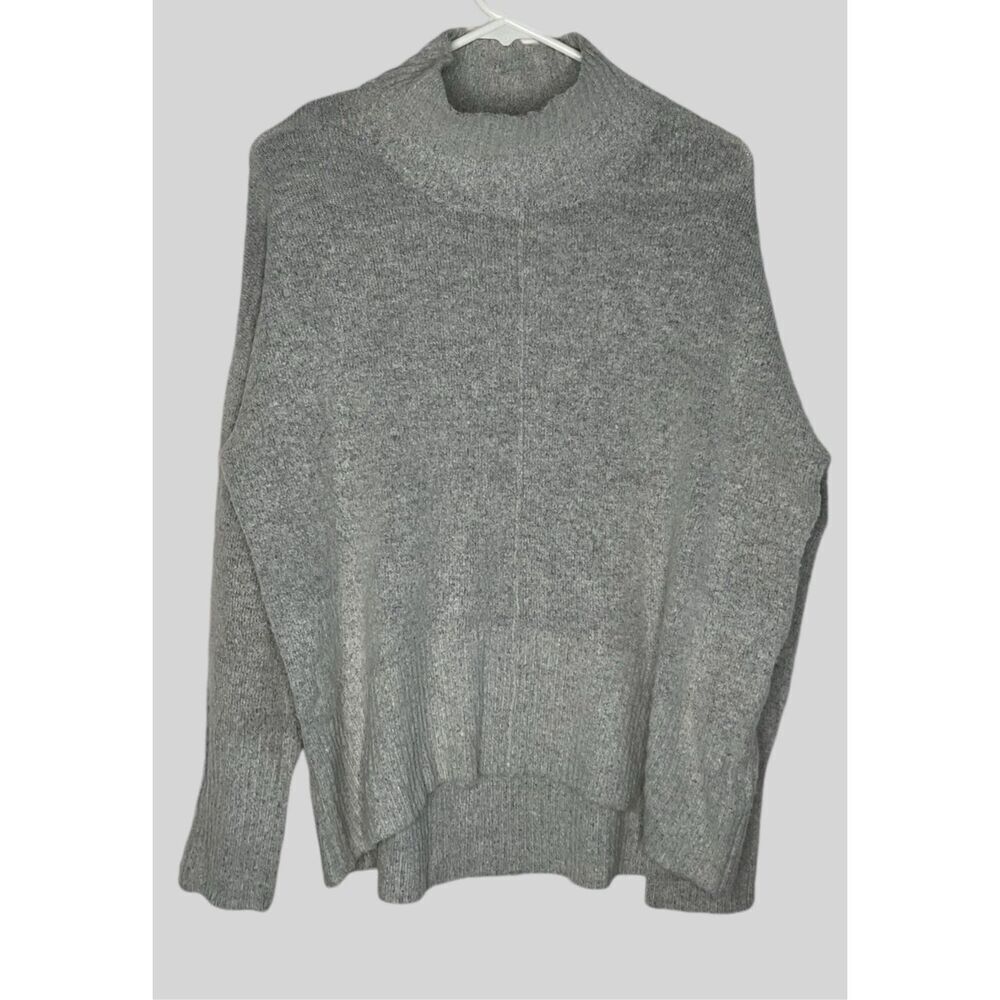 Elan Pullover Women's size M Softly Cowl Neck Oversized Heather Gray Sweater - Picture 2 of 8